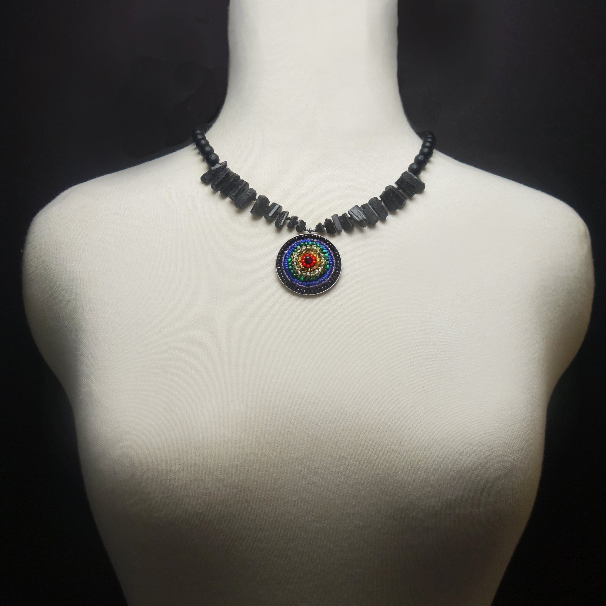 Eye of the Rainbow: mosaic necklace