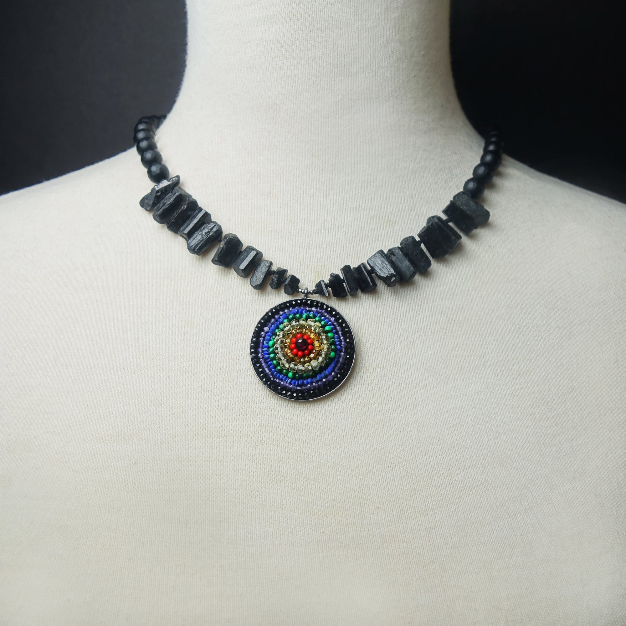 Eye of the Rainbow: mosaic necklace