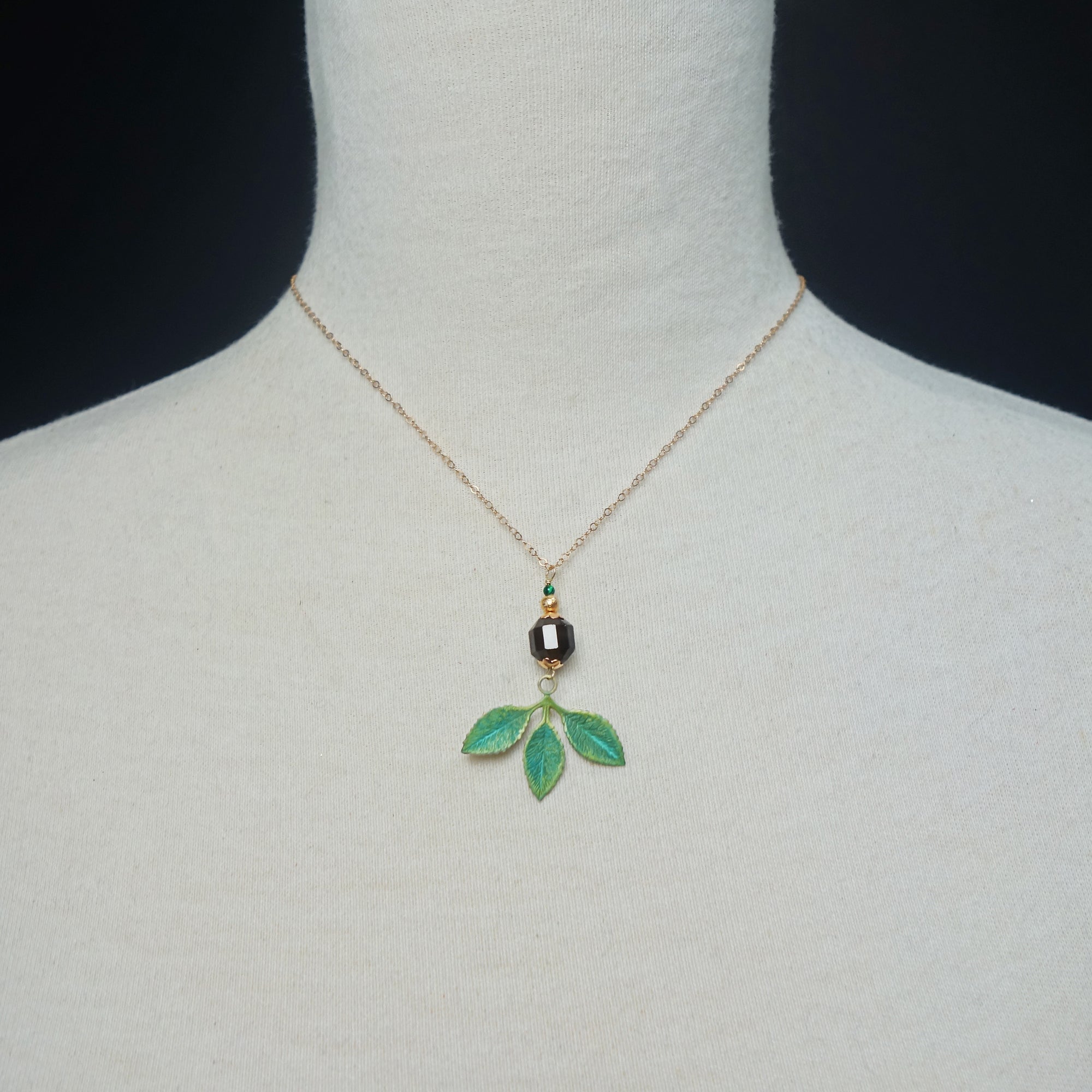 State Street necklace: rose gold, malachite, topaz