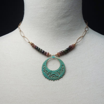 Time is on My Side necklace: rose gold + tourmaline