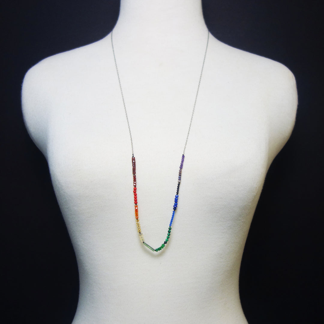 Arco Iris long gemstone necklace