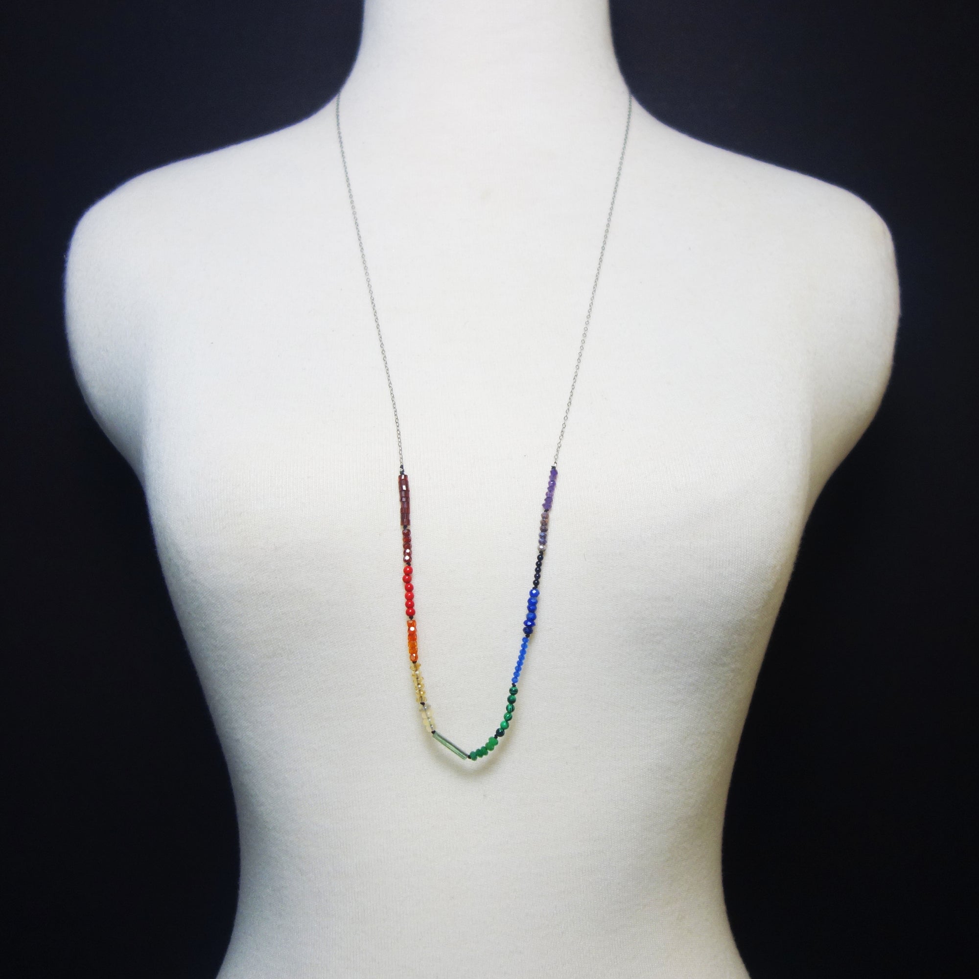 Arco Iris long gemstone necklace