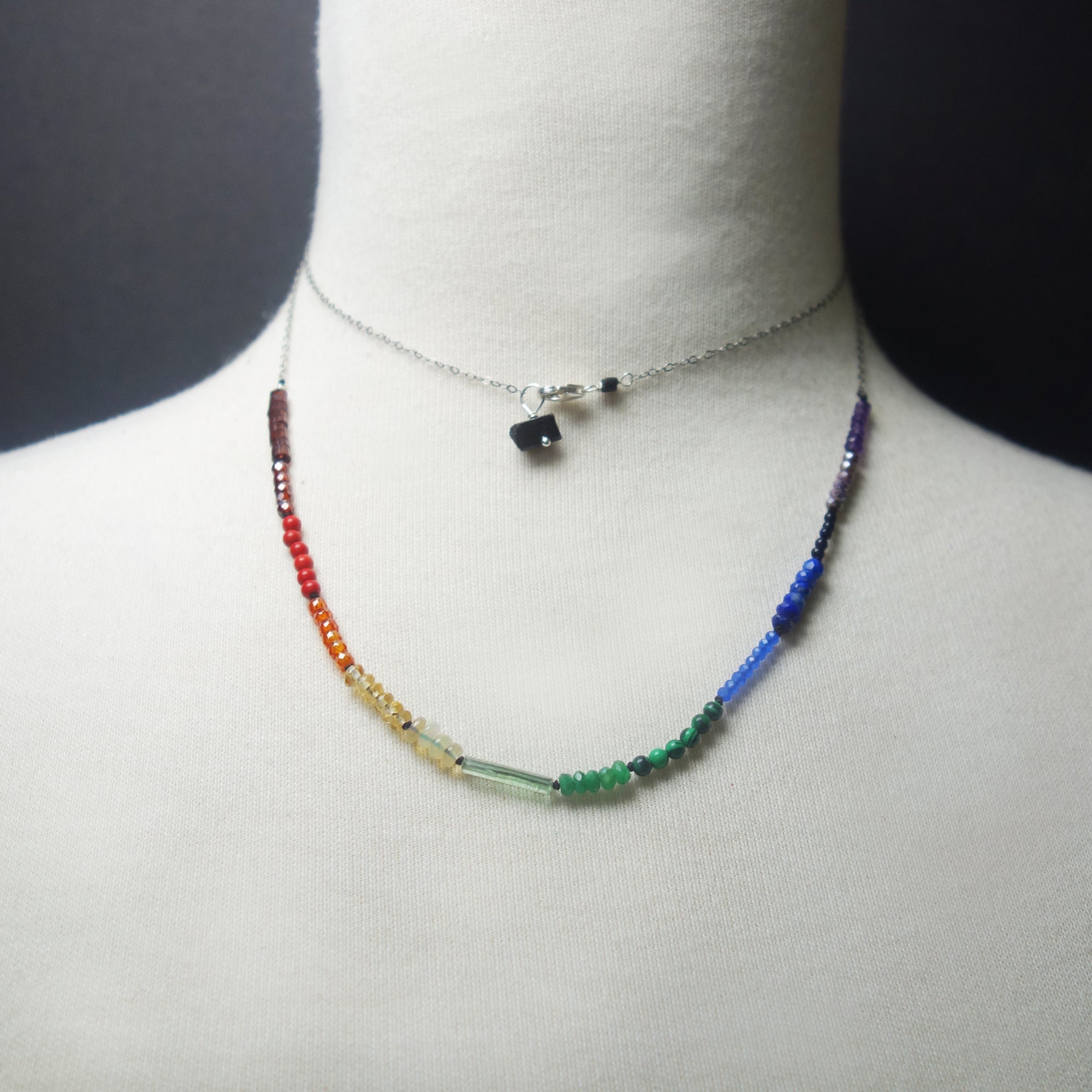 Arco Iris long gemstone necklace