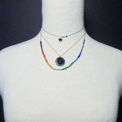 Arco Iris long gemstone necklace