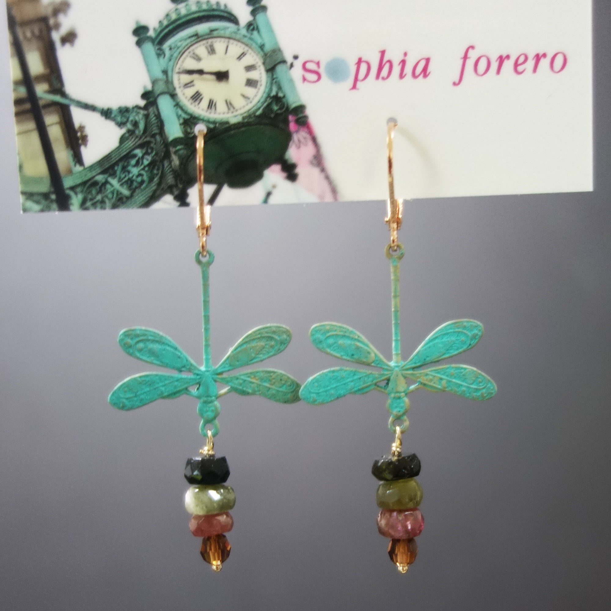 Time is on Her Side: watermelon tourmaline earring