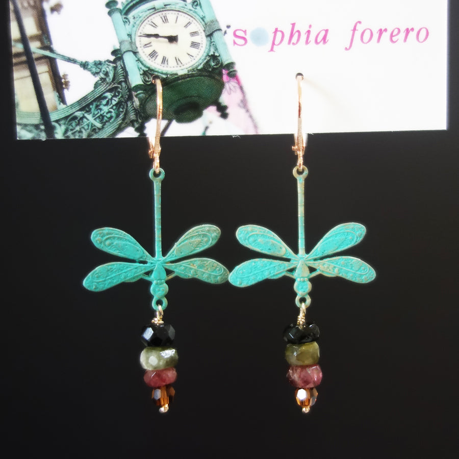 Time is on Her Side: watermelon tourmaline earring