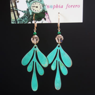 Time After Time, darling: patina + malachite earring