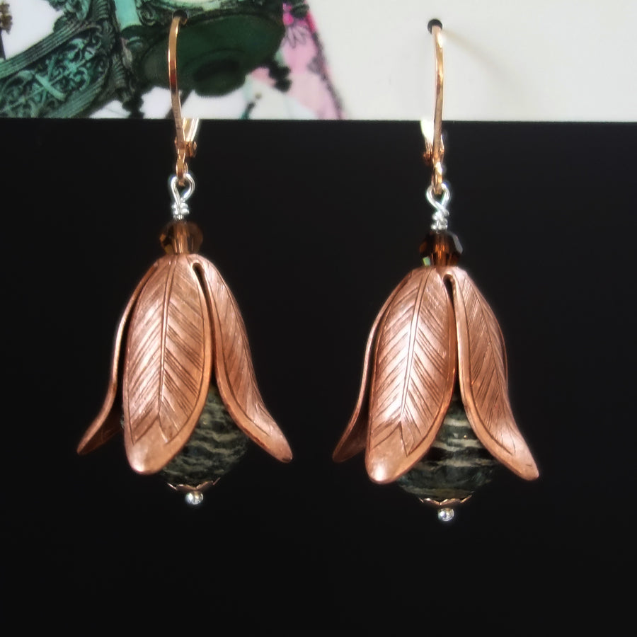 Time to Choose Love: striped serpentine earring