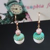 Does Anybody Really Know What Time It Is earring: howlite + rhodocrosite