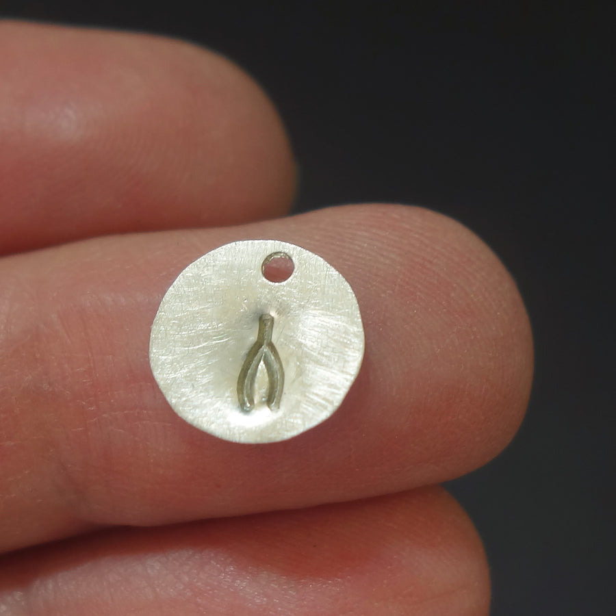 Lucky wishbone gold or silver charm