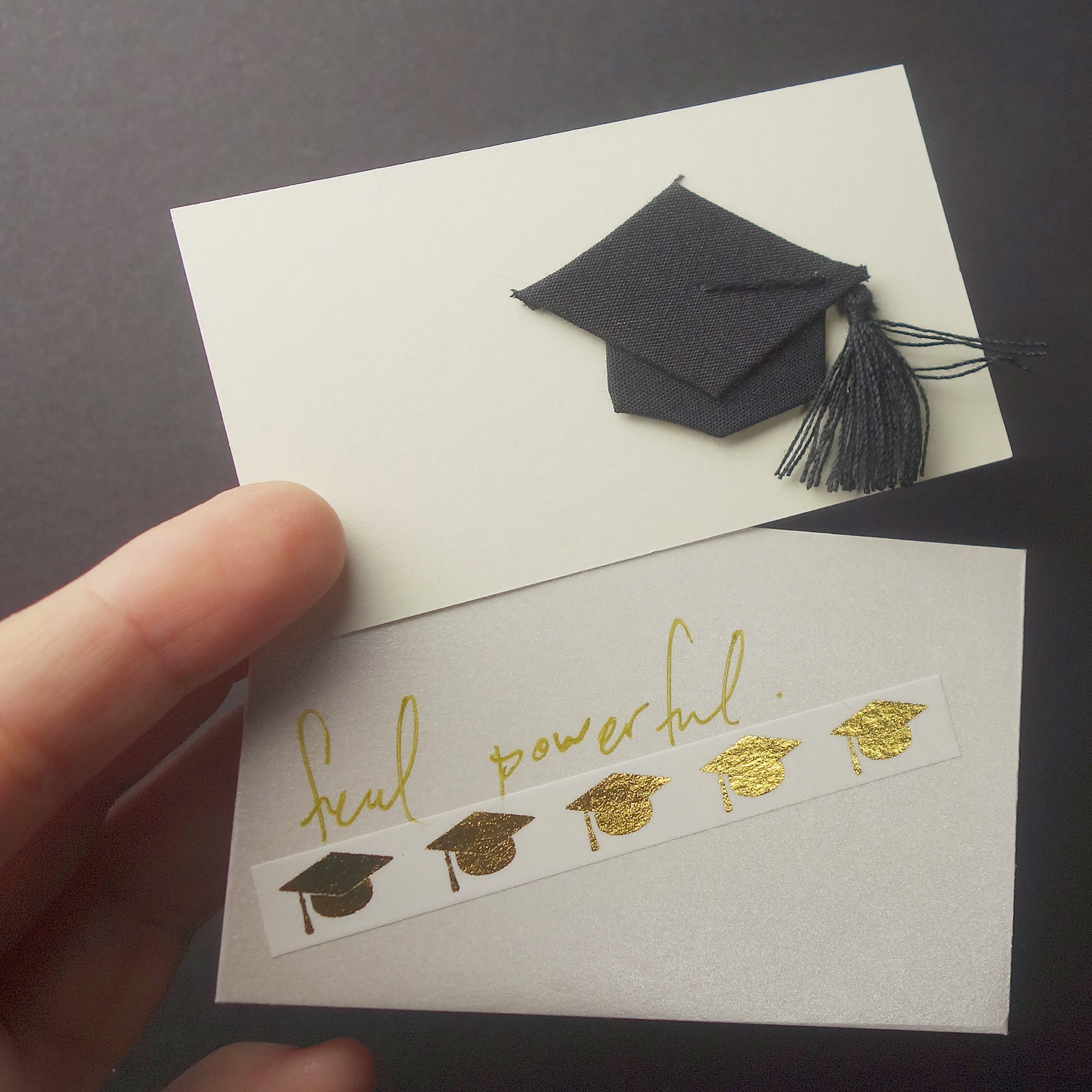 Leather stamped MMXXIV with school colors (gems)