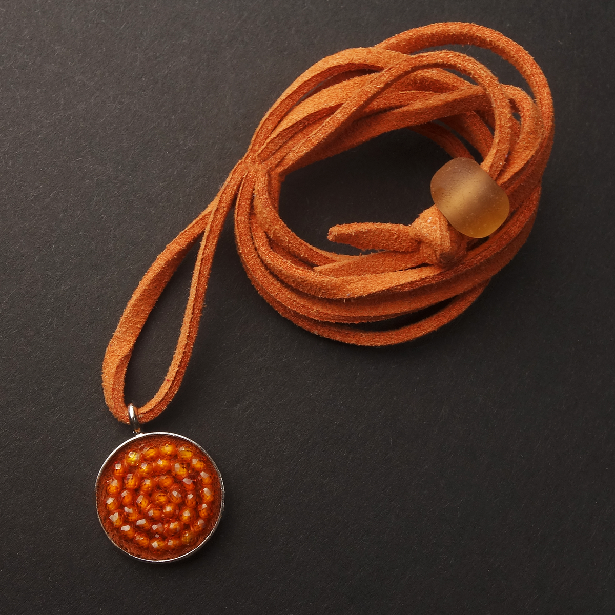 Gemstone mosaic adjustable necklace/wrap bracelet