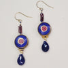 Land that I Love: blue sapphire, garnet earrings