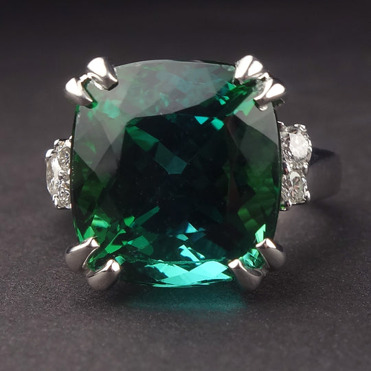 Tourmaline and Diamond Class Ring