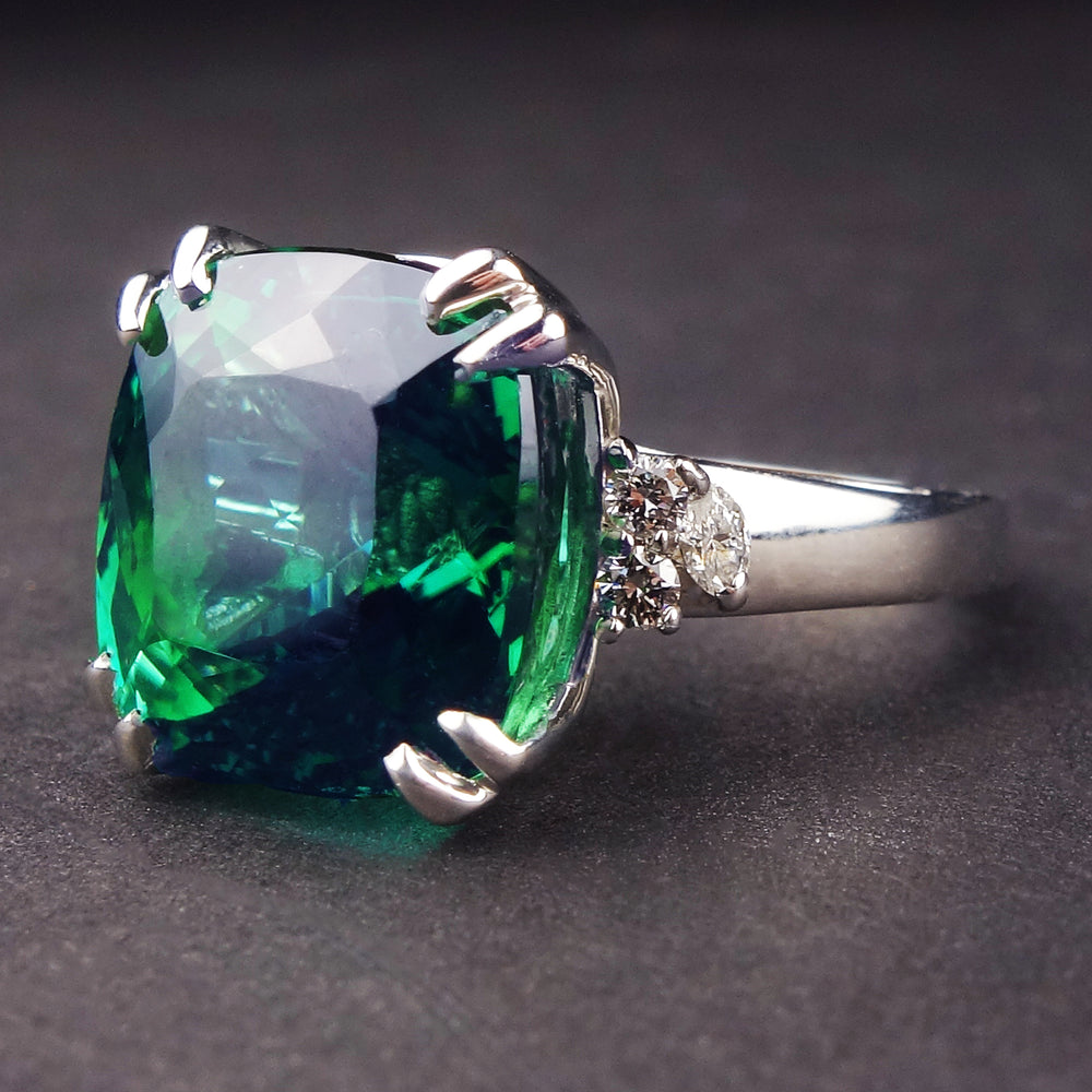 Tourmaline and Diamond Class Ring