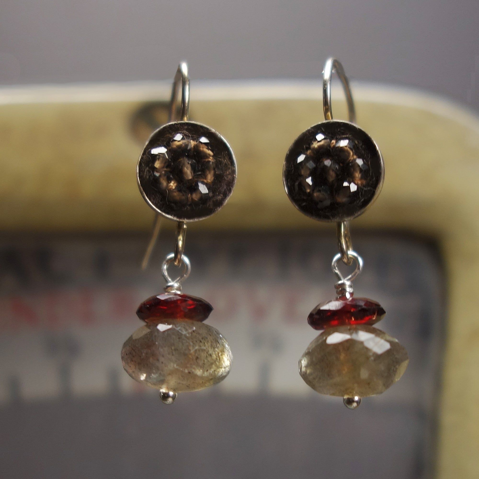 Darling Sophanista mosaic earring: topaz, labradorite, and garnet