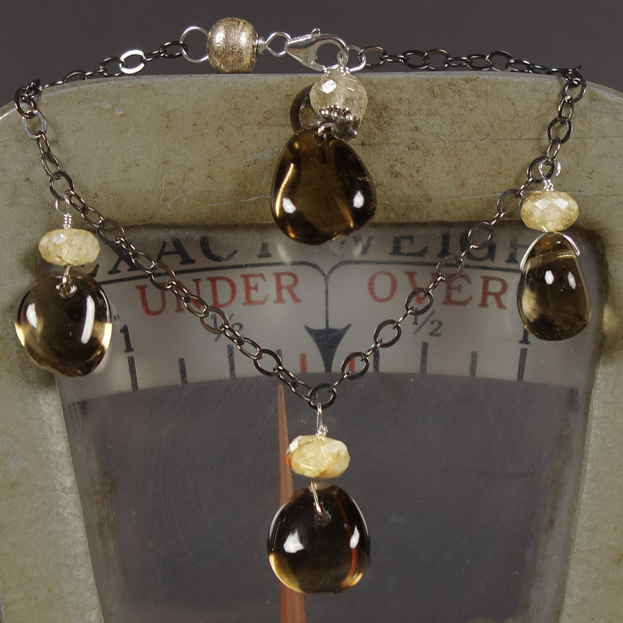 Sparklin' Smoke: topaz and silver bracelet