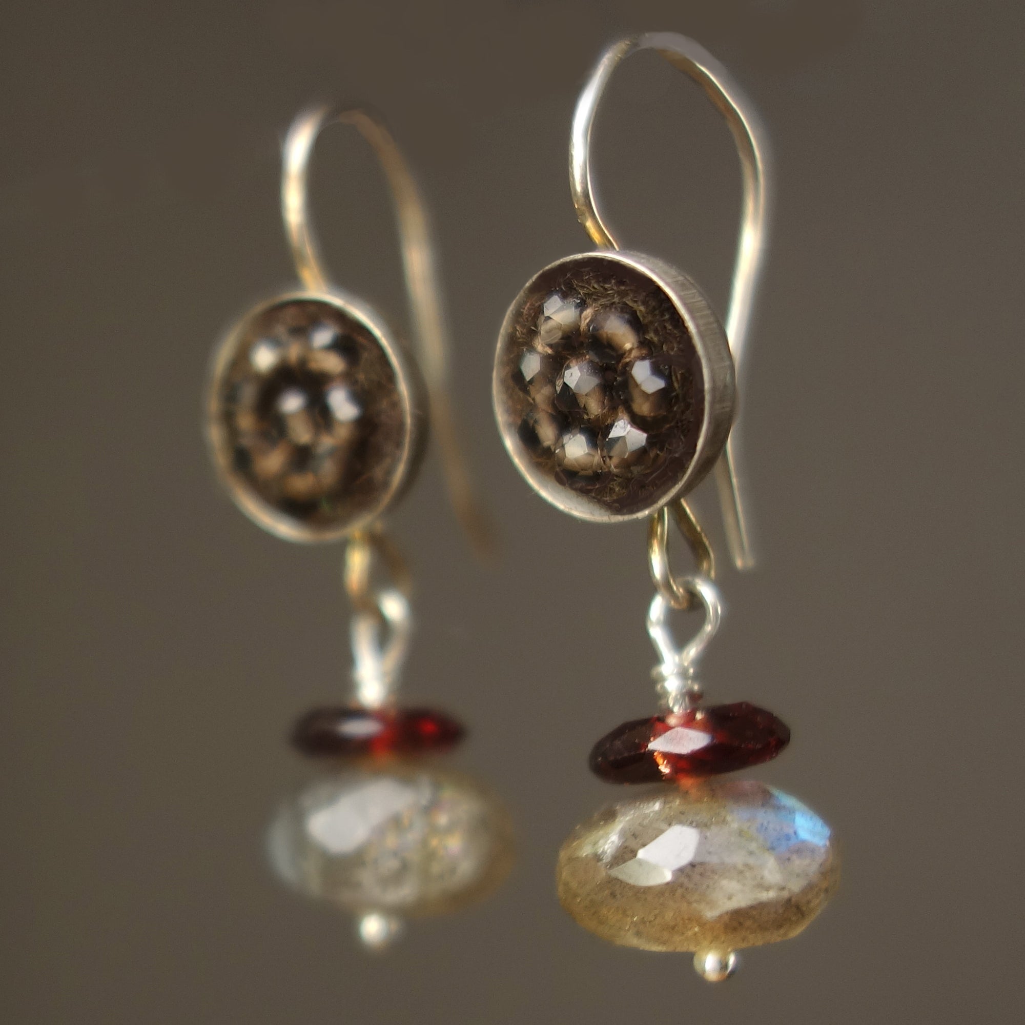 Darling Sophanista mosaic earring: topaz, labradorite, and garnet