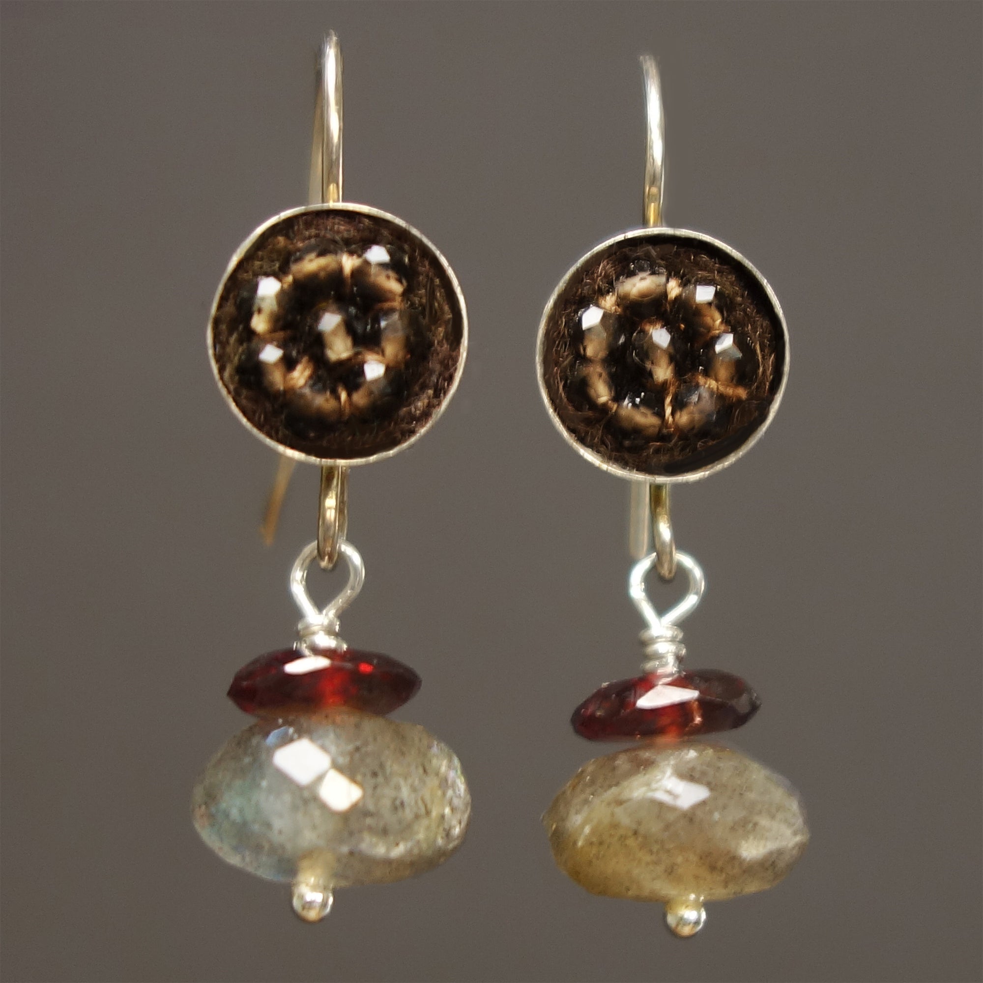 Darling Sophanista mosaic earring: topaz, labradorite, and garnet