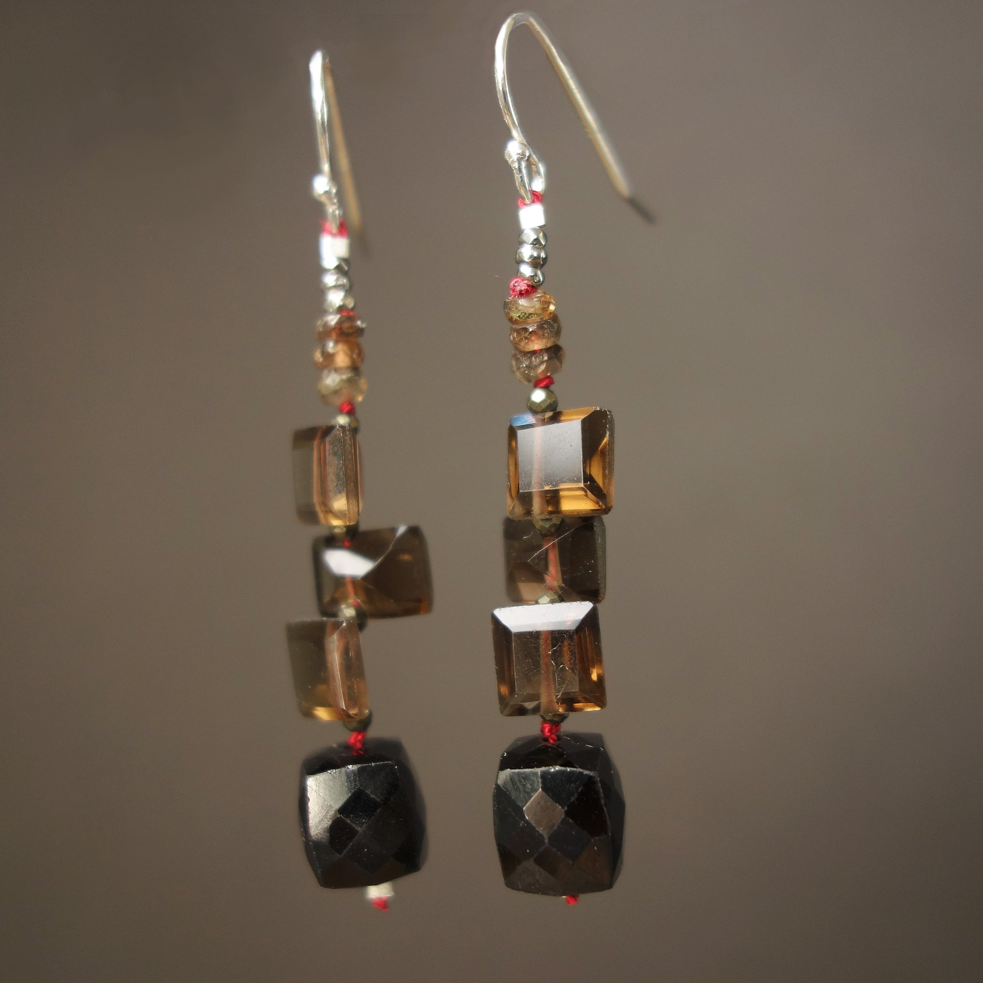 It's All Right: topaz and onyx earring