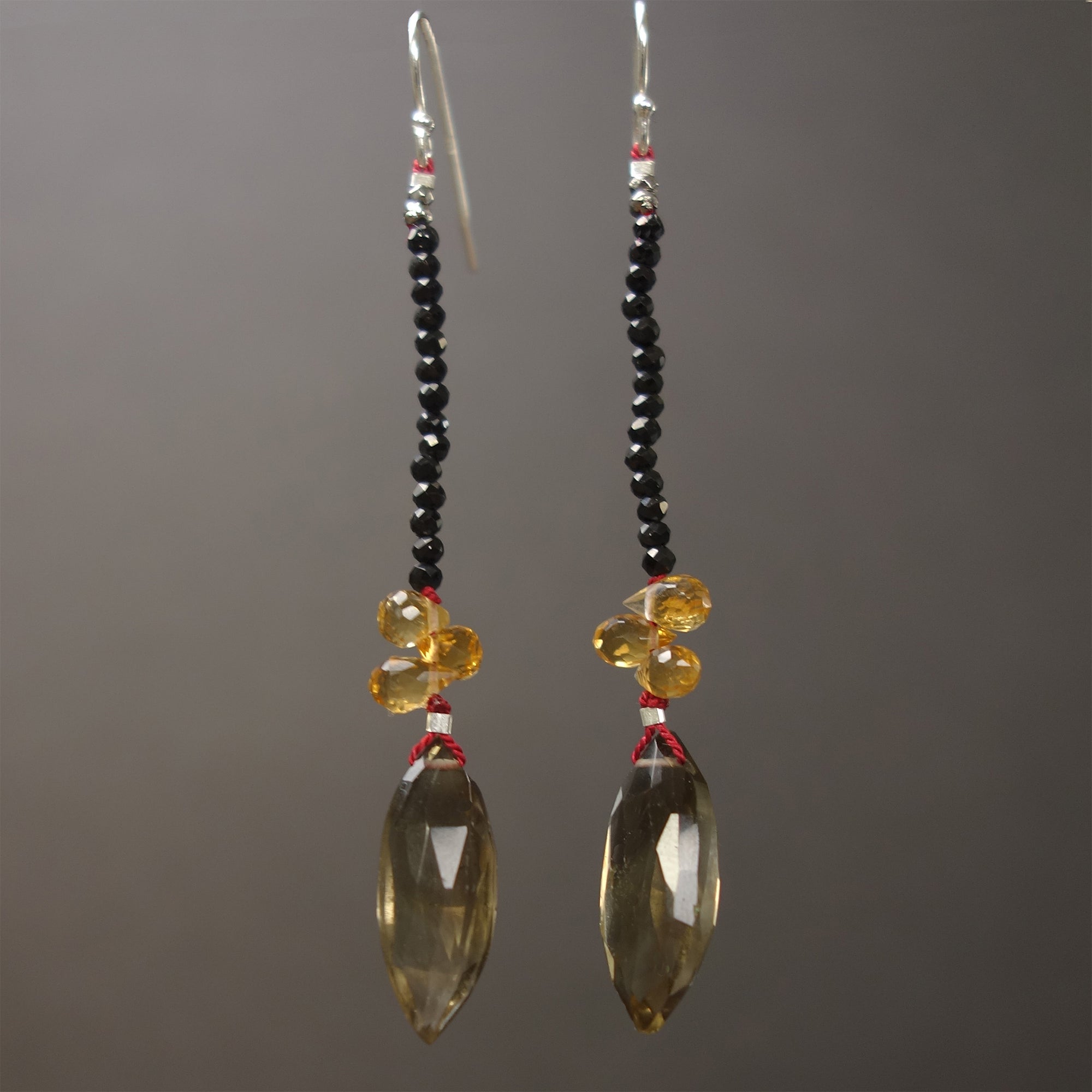 Good Day Sunshine: topaz, citrine, and onyx earrings