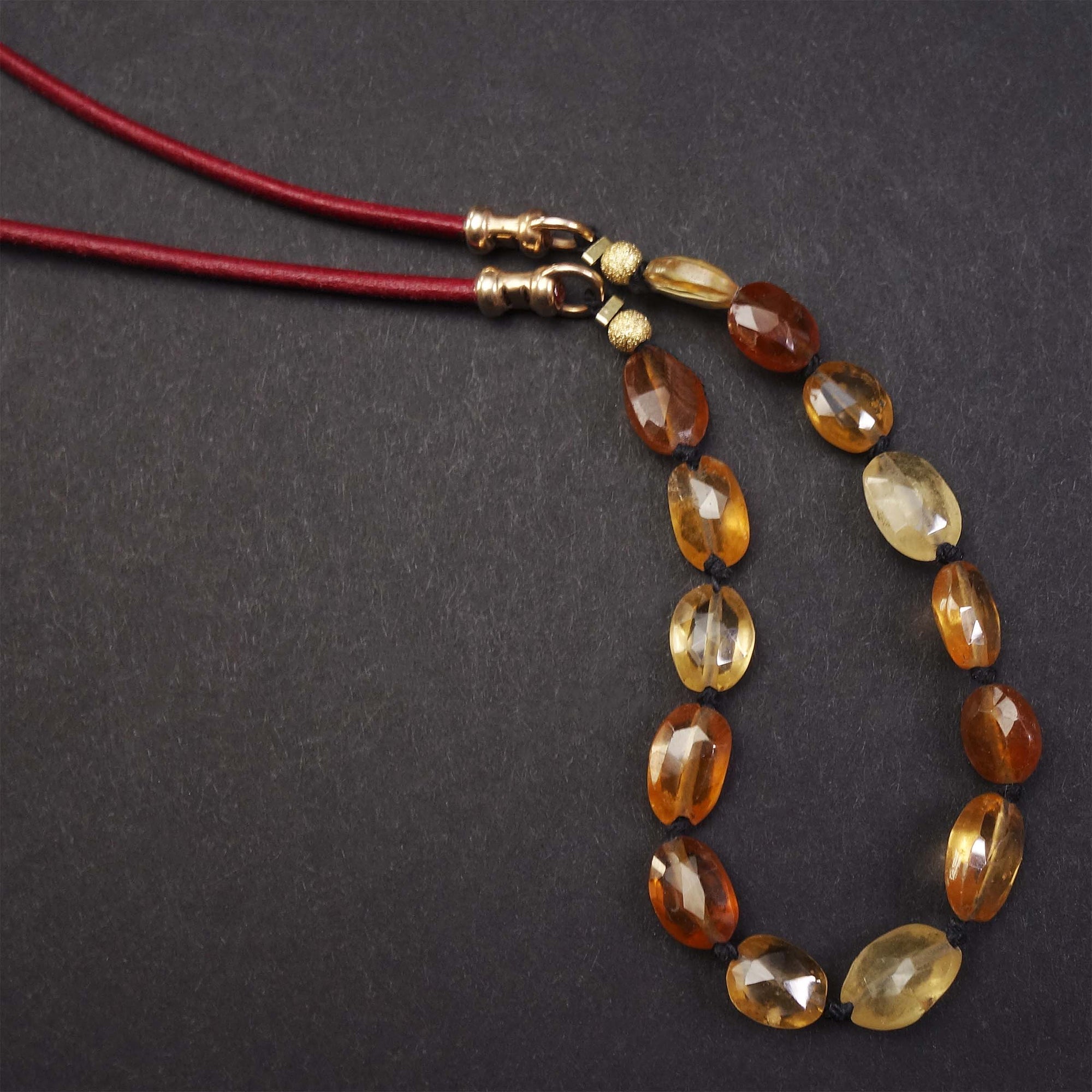 Iconic ruby and hessonite garnet wrap bracelet