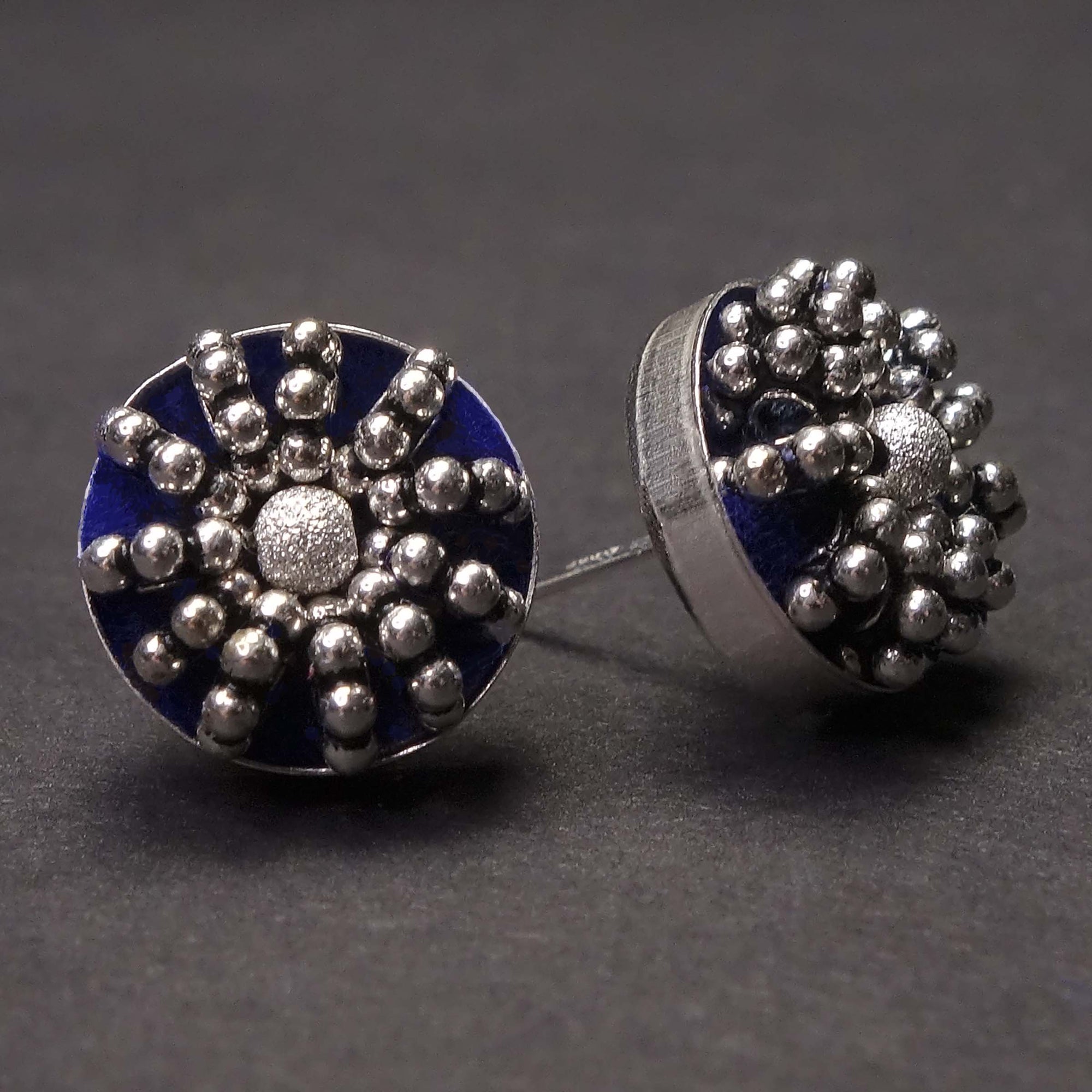 Moonbeams in Dioliskari: sterling silver post earring