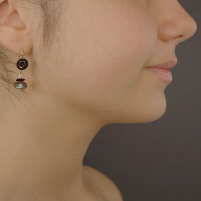 Darling Sophanista mosaic earring: topaz, labradorite, and garnet