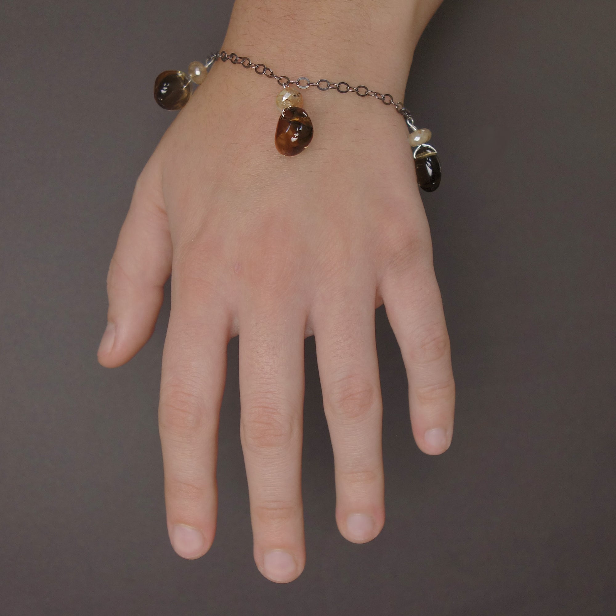 Sparklin' Smoke: topaz and silver bracelet