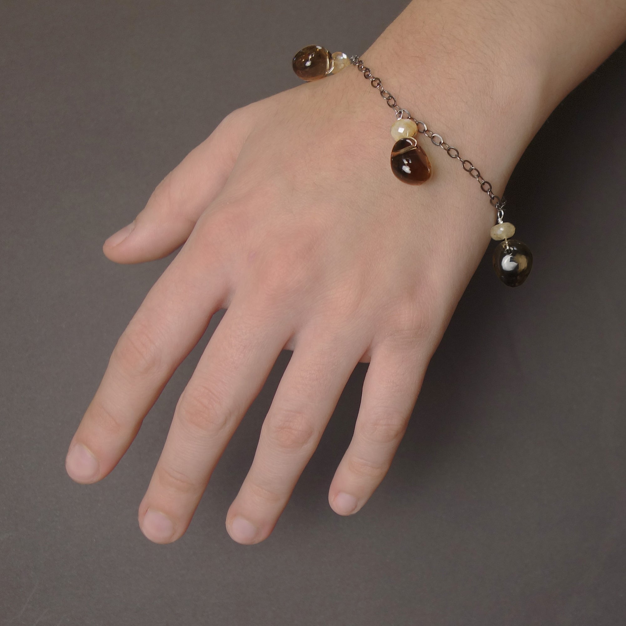 Sparklin' Smoke: topaz and silver bracelet