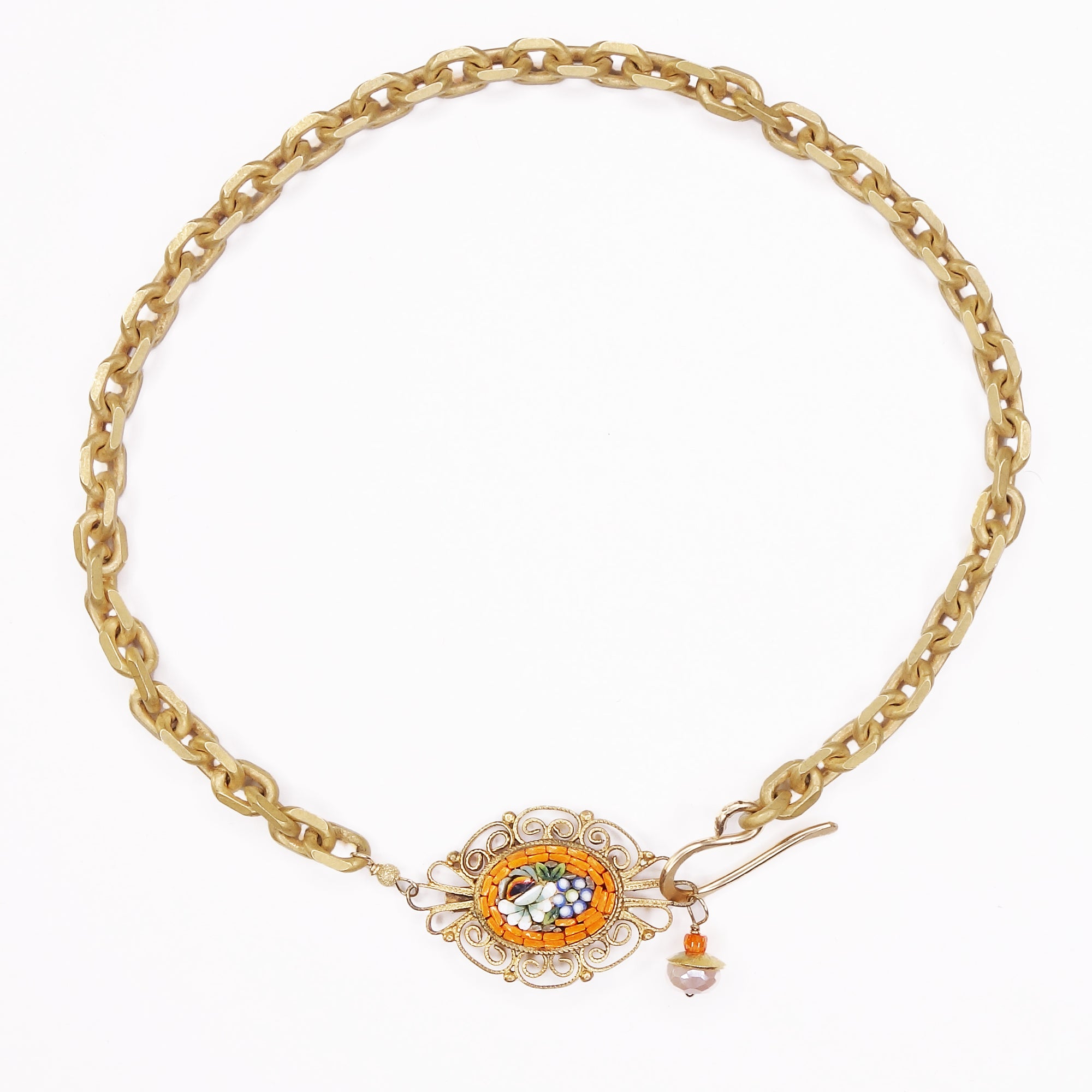 Orange Bliss: vintage mosaic necklace/bracelet (Wanderlust Ravenna)