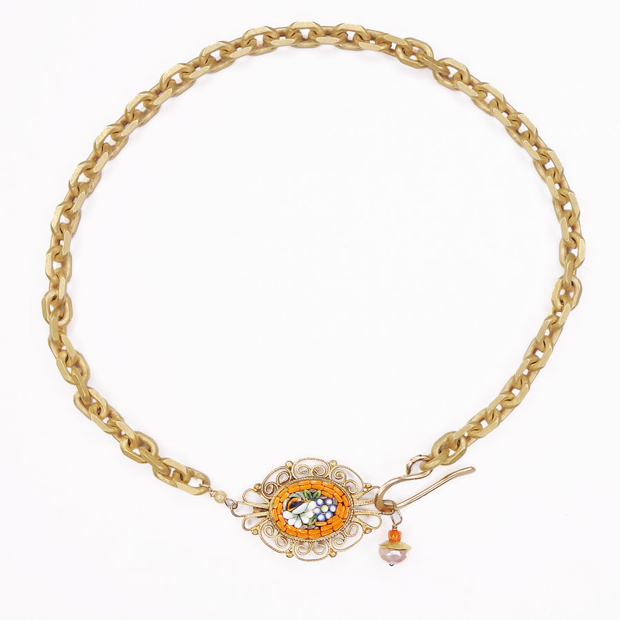 Orange Bliss: vintage mosaic necklace/bracelet (Wanderlust Ravenna)