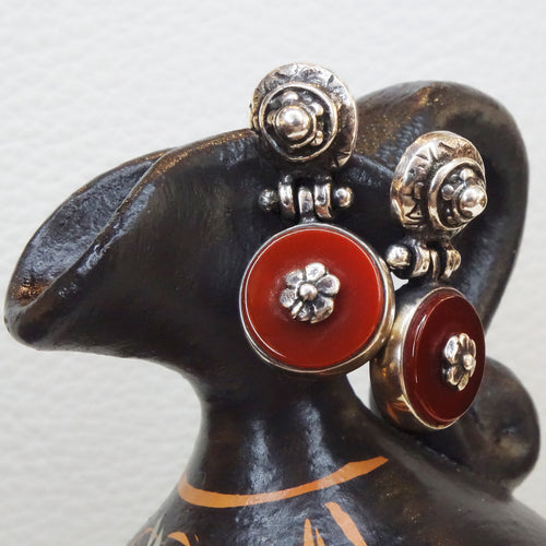 Carnelian and Sterling post earrings