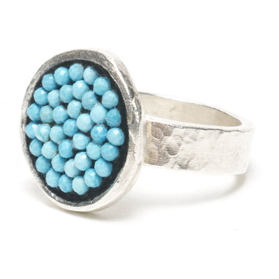 Faceted Turquoise Mosaic Ring