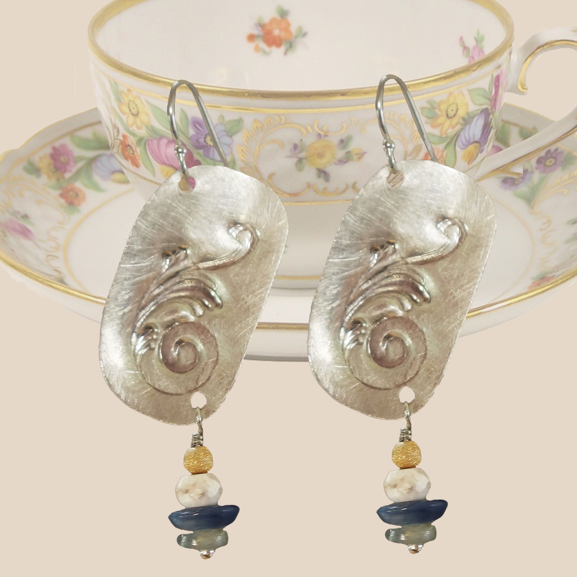 Her Gratitude Shines: hammered silver earrings (Wanderlust Paris)