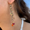 Ruby and Ethiopian Opal Earrings