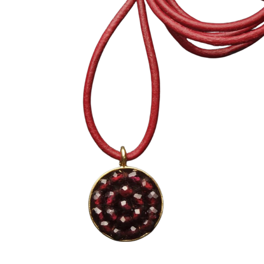 Garnet Mosaic wrap bracelet/necklace (fully adjustable)