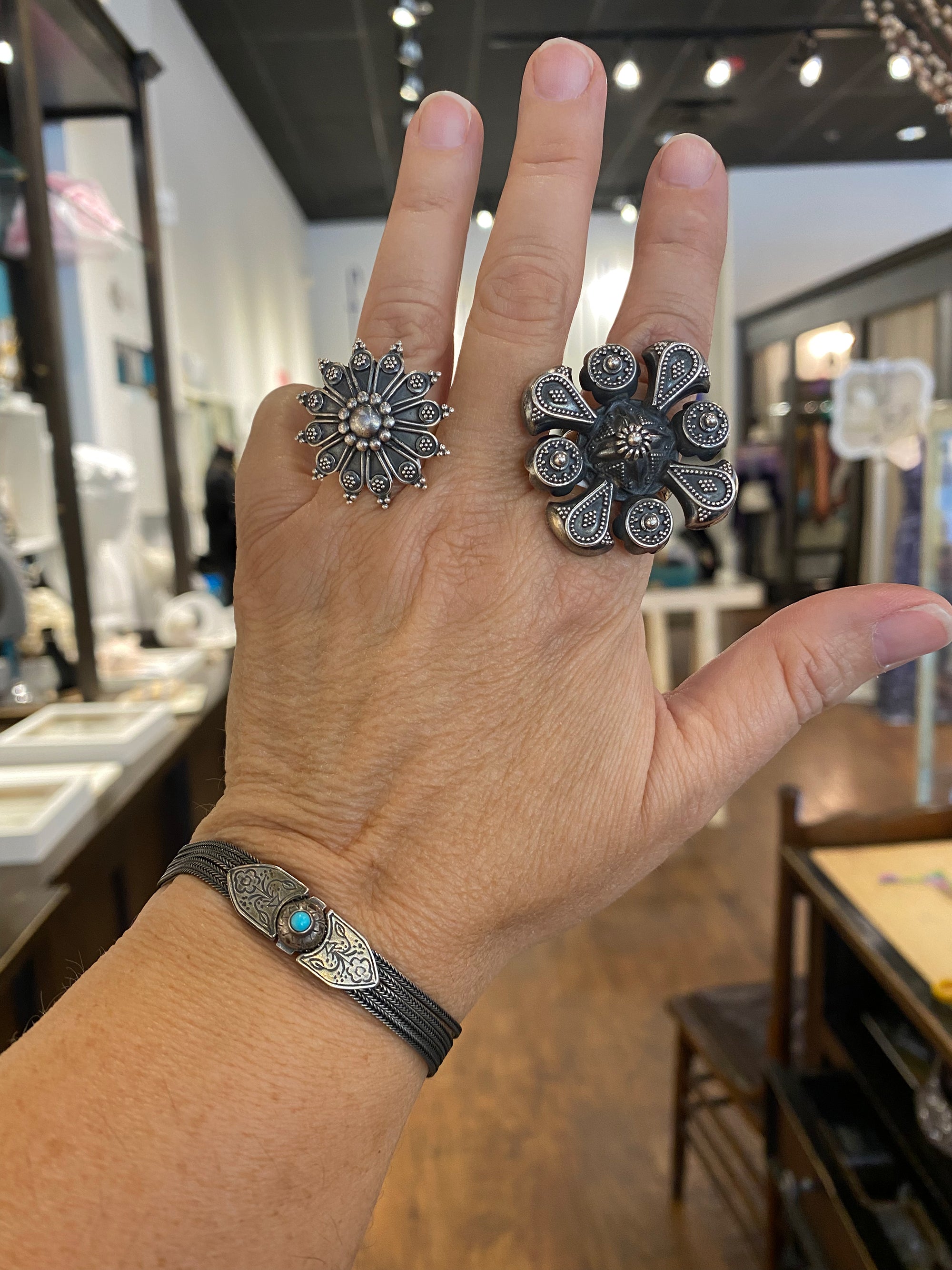 Empress bracelet: sterling, turquoise or garnet