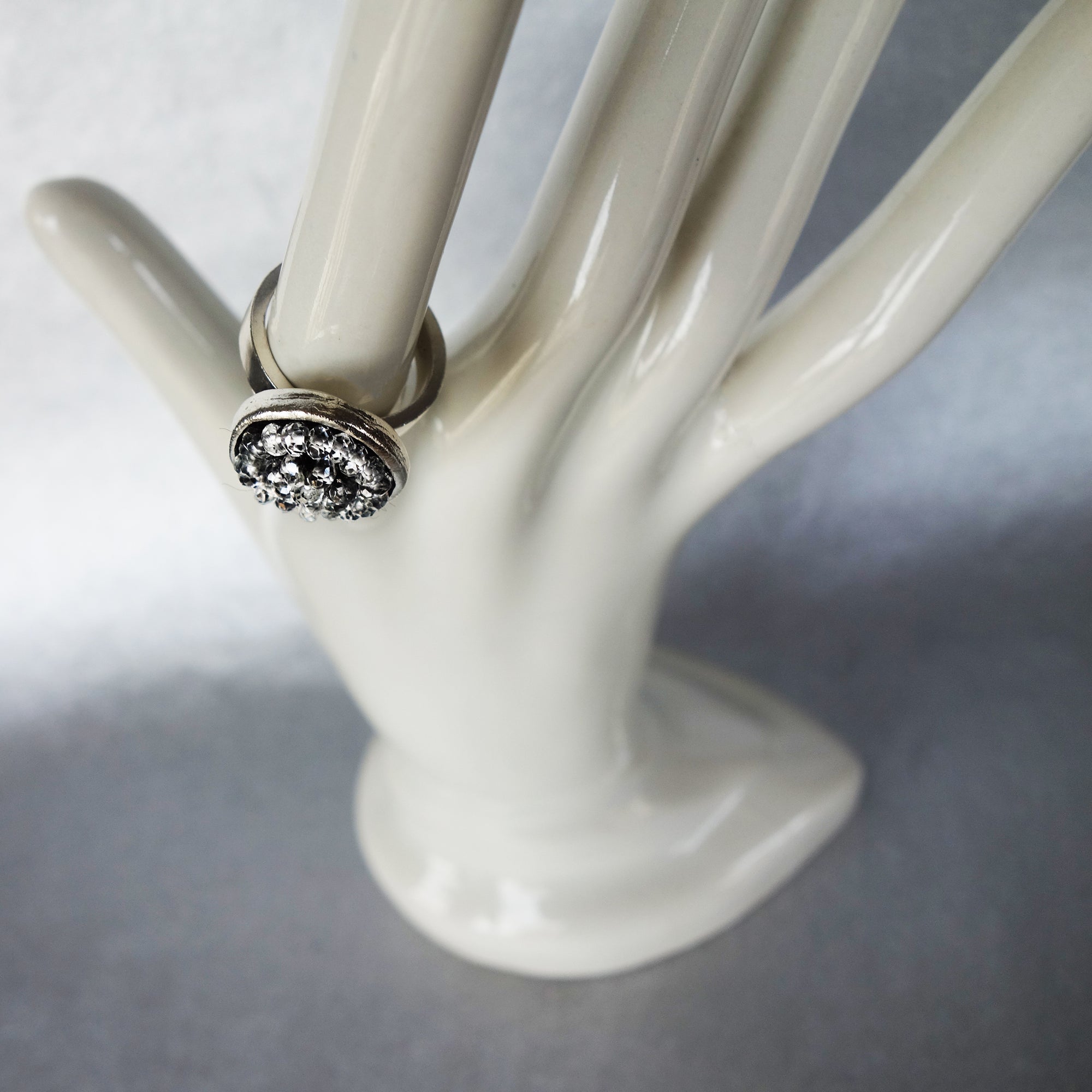 Iconic Clear Quartz mosaic ring