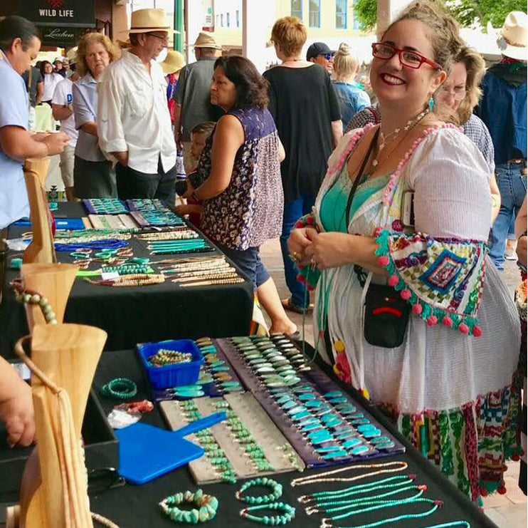 Zuni turquoise with peridot