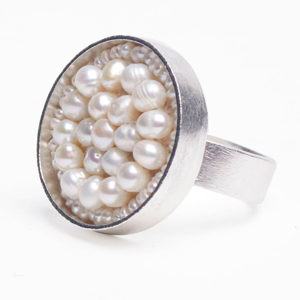 White Pearl Iconic Mosaic Ring (Wanderlust Paris)