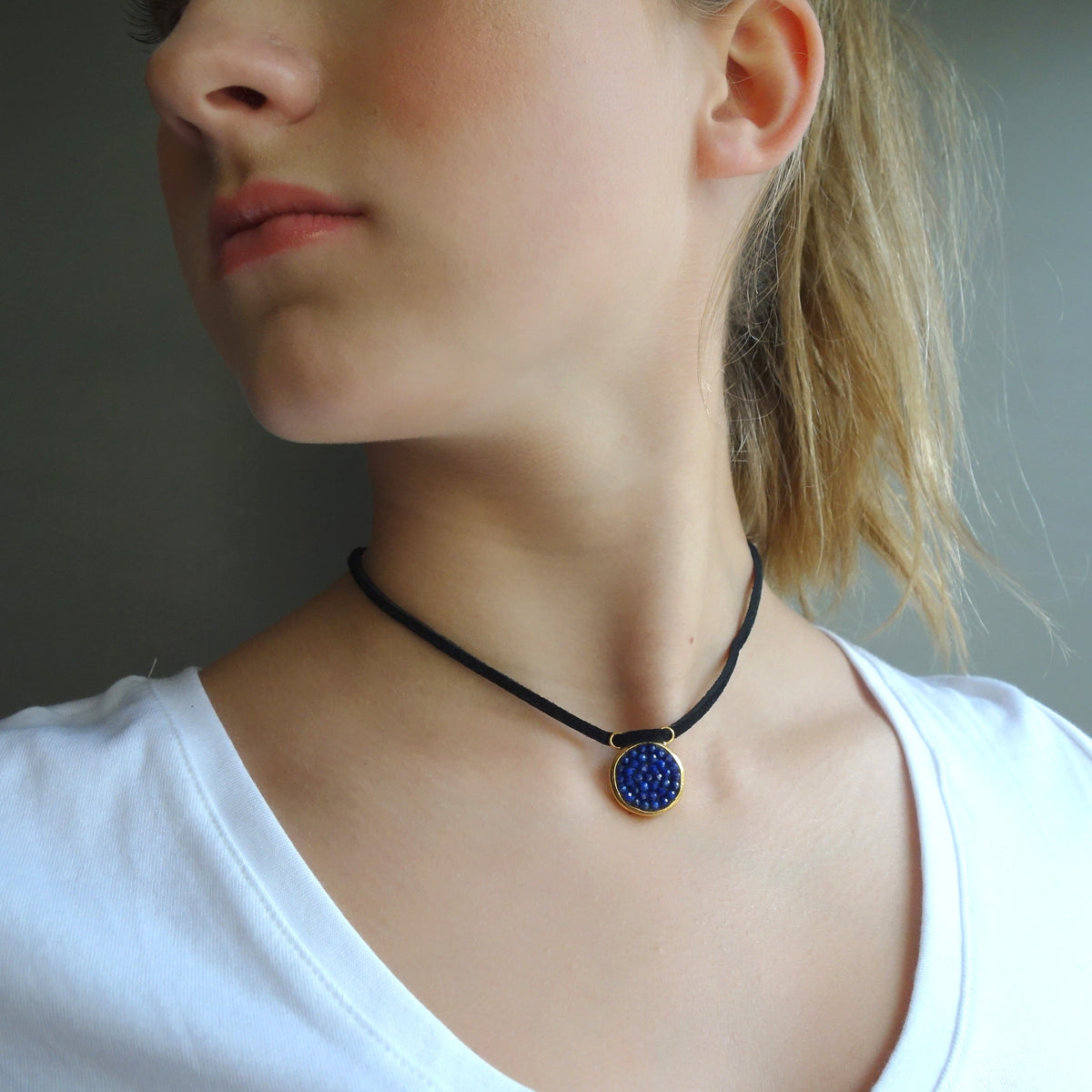 Faceted Lapis Lazuli Iconic Necklace/Wrap Bracelet