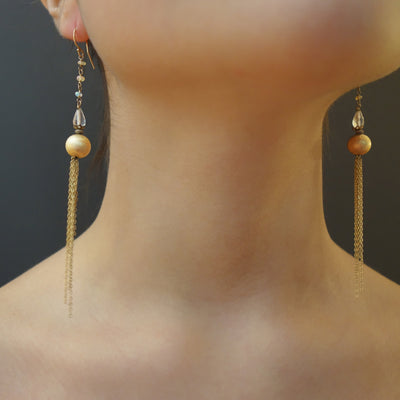 Meet Me at Studio 54 gold chain and opal earring