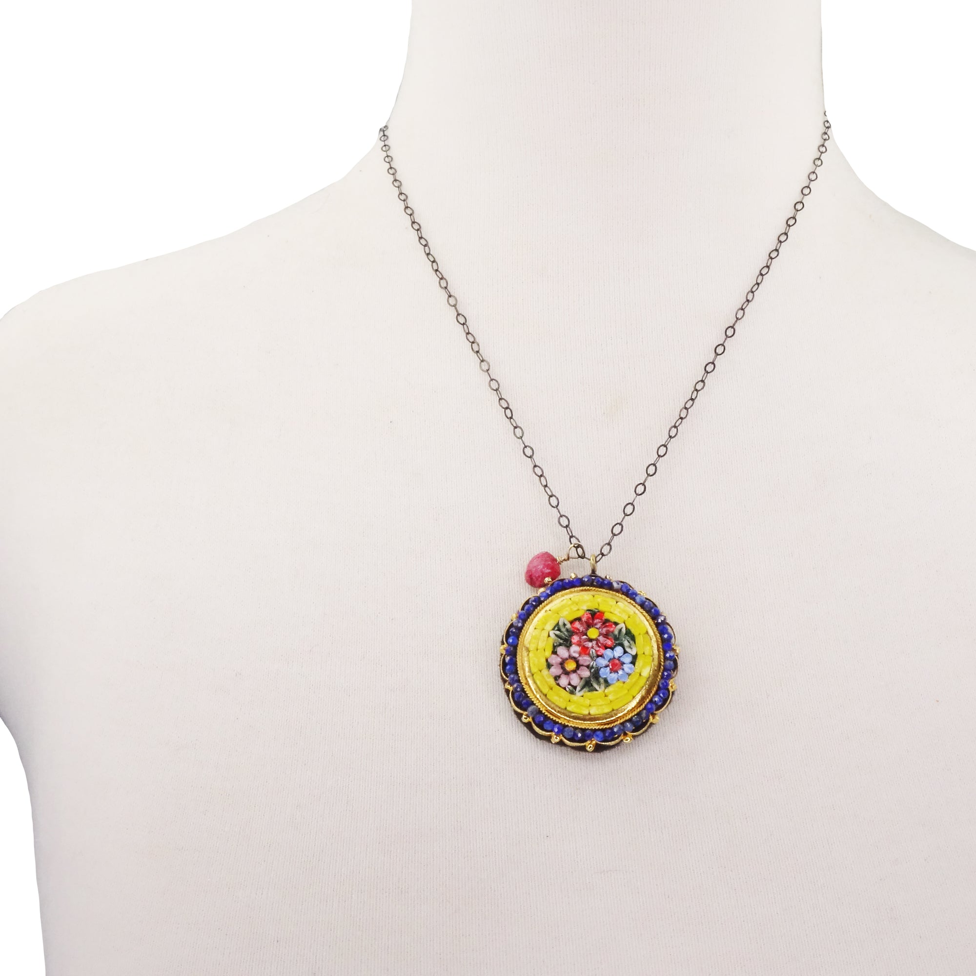 And the World Swirled 'Round Her: lapis, ruby, Ravenna mosaic