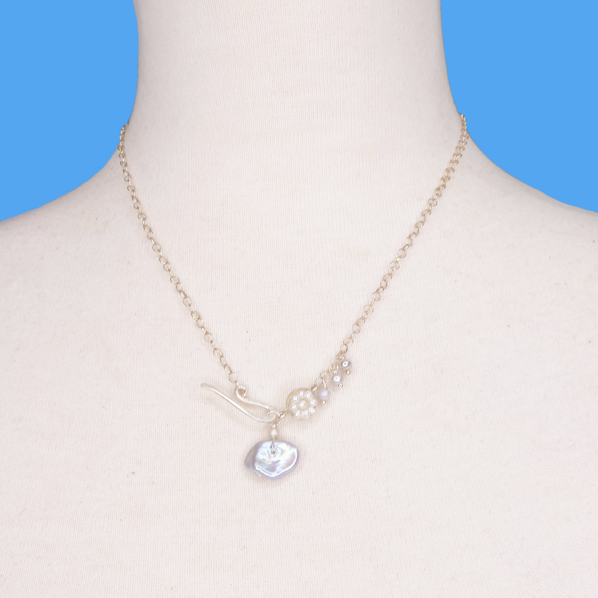 She Guarded the Calm Before the Storm: pearl mosaic necklace