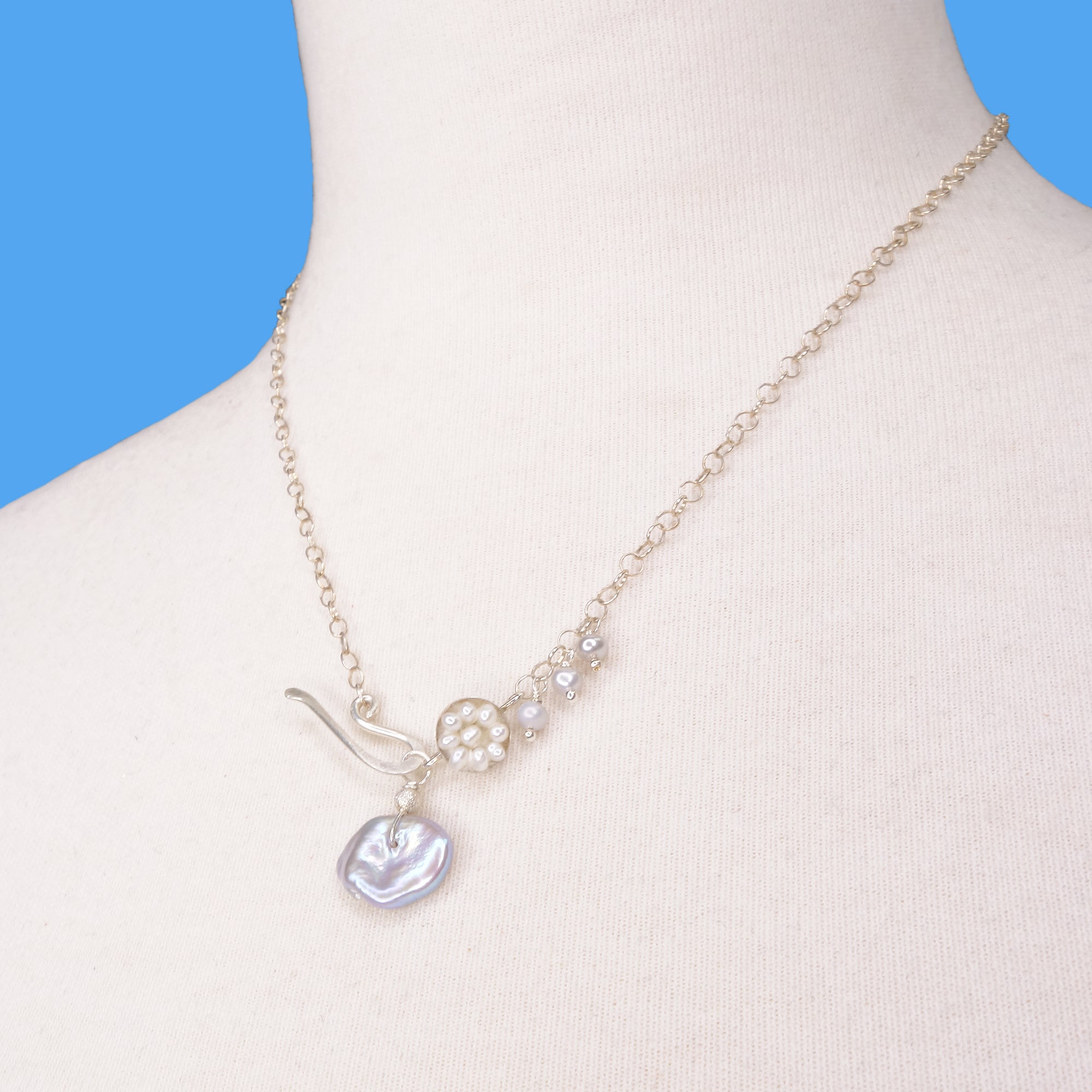 She Guarded the Calm Before the Storm: pearl mosaic necklace