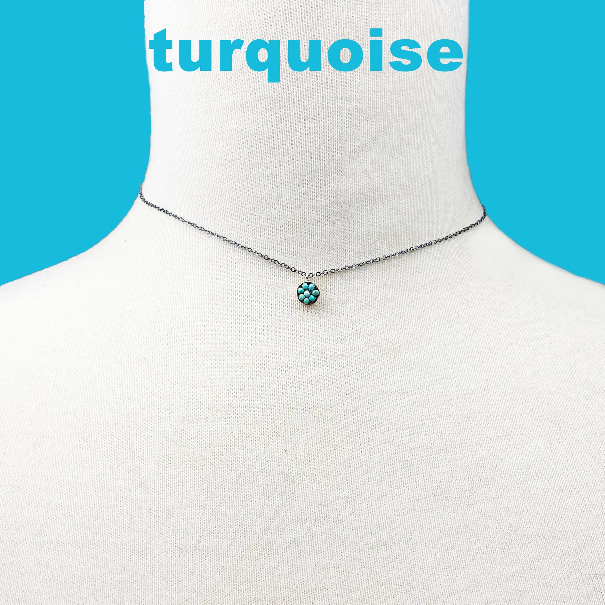 Tiny Fabulous Mosaic Birthstone necklace