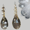 Clear Quartz and Gold chandelier earrings