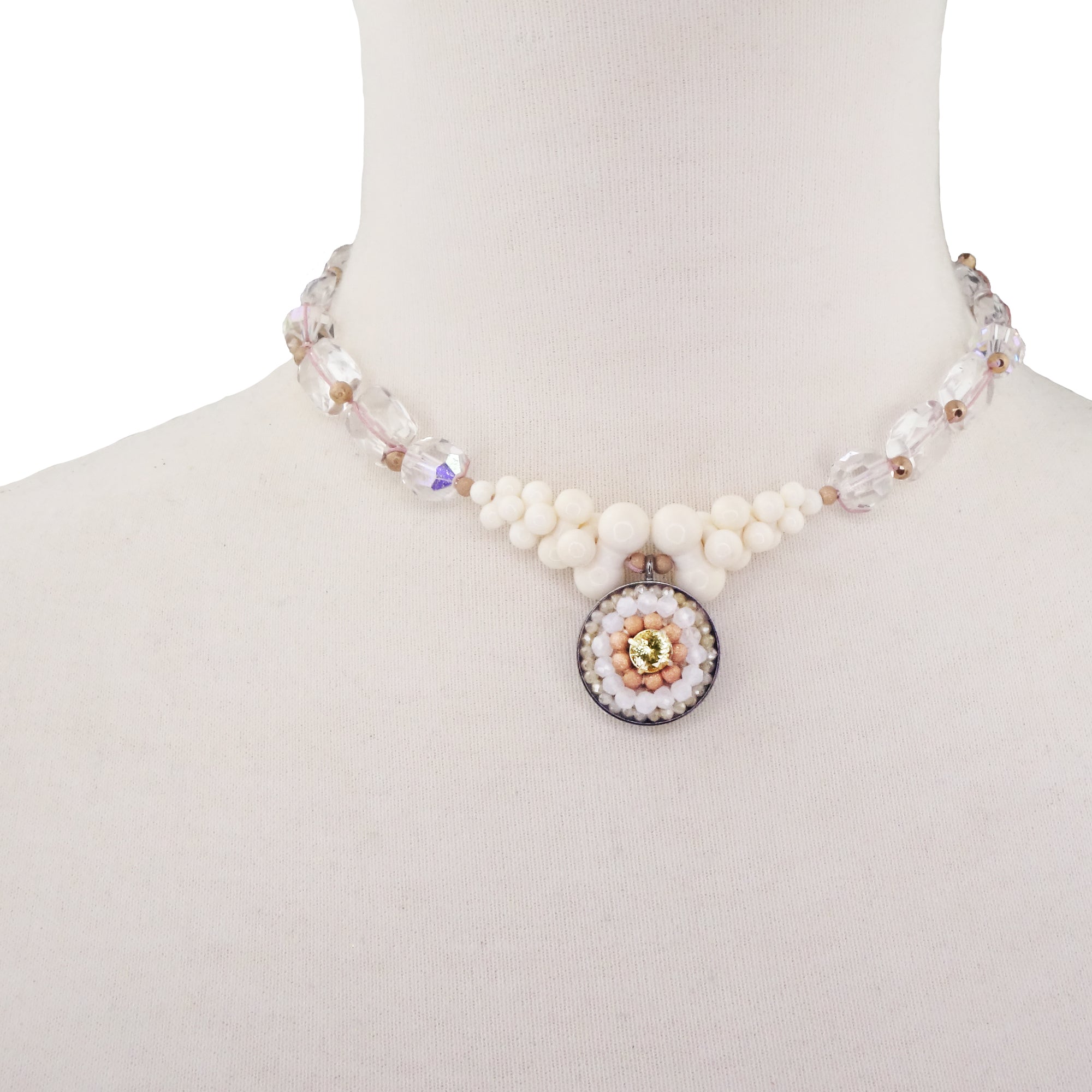 As Glamorous as Chicken Pot Pie: canary apatite + moonstone mosaic