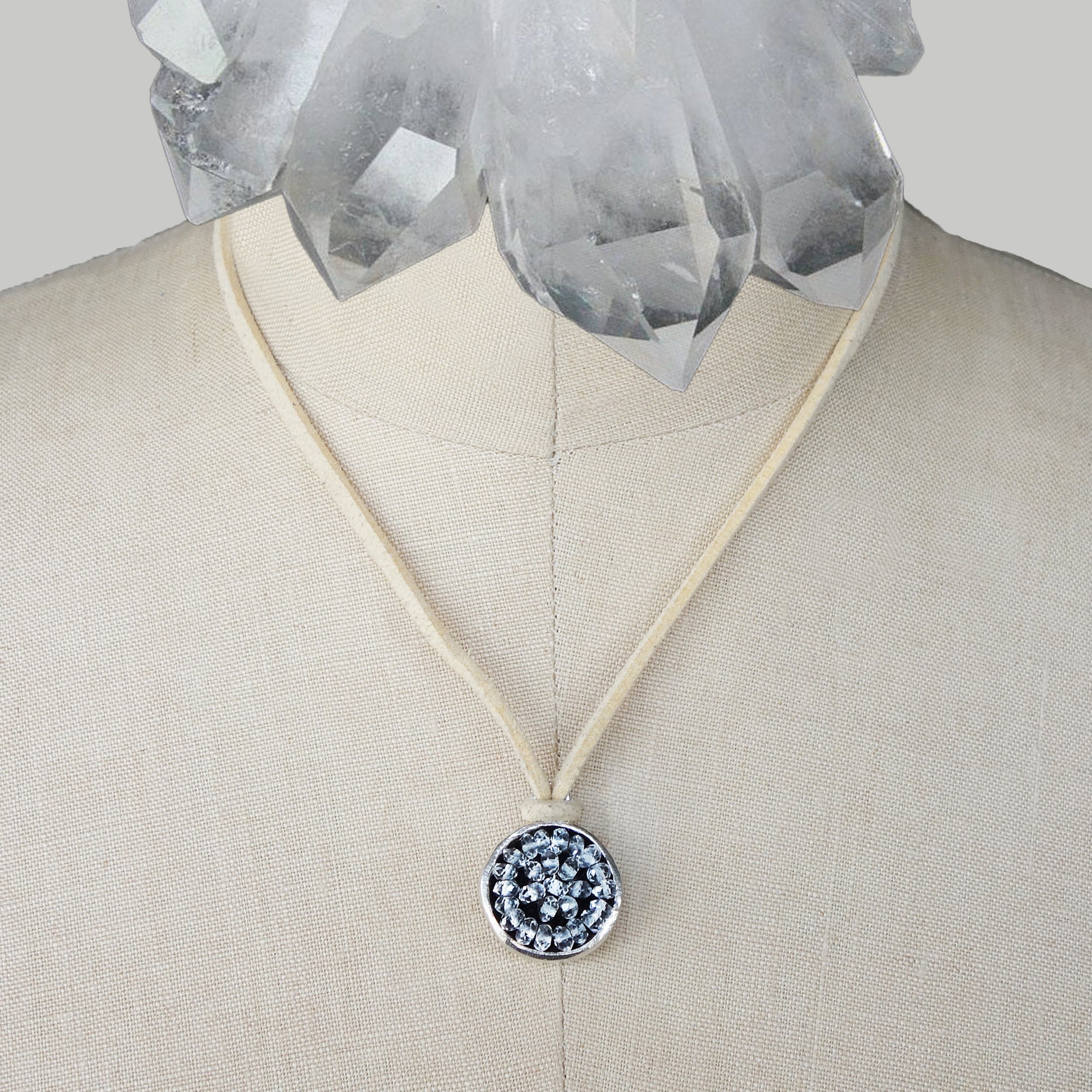 Iconic Clear Quartz mosaic necklace + bracelet